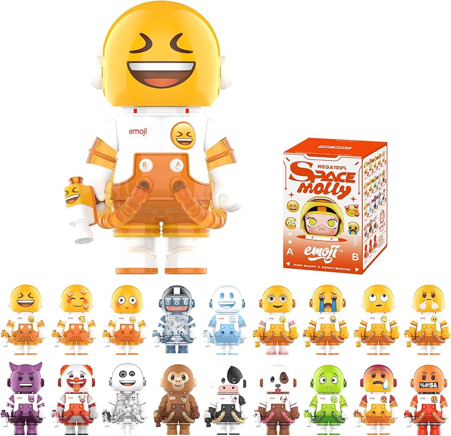 Amazon.com: POP MART MEGA Space Molly 100% × Emoji Series, Molly