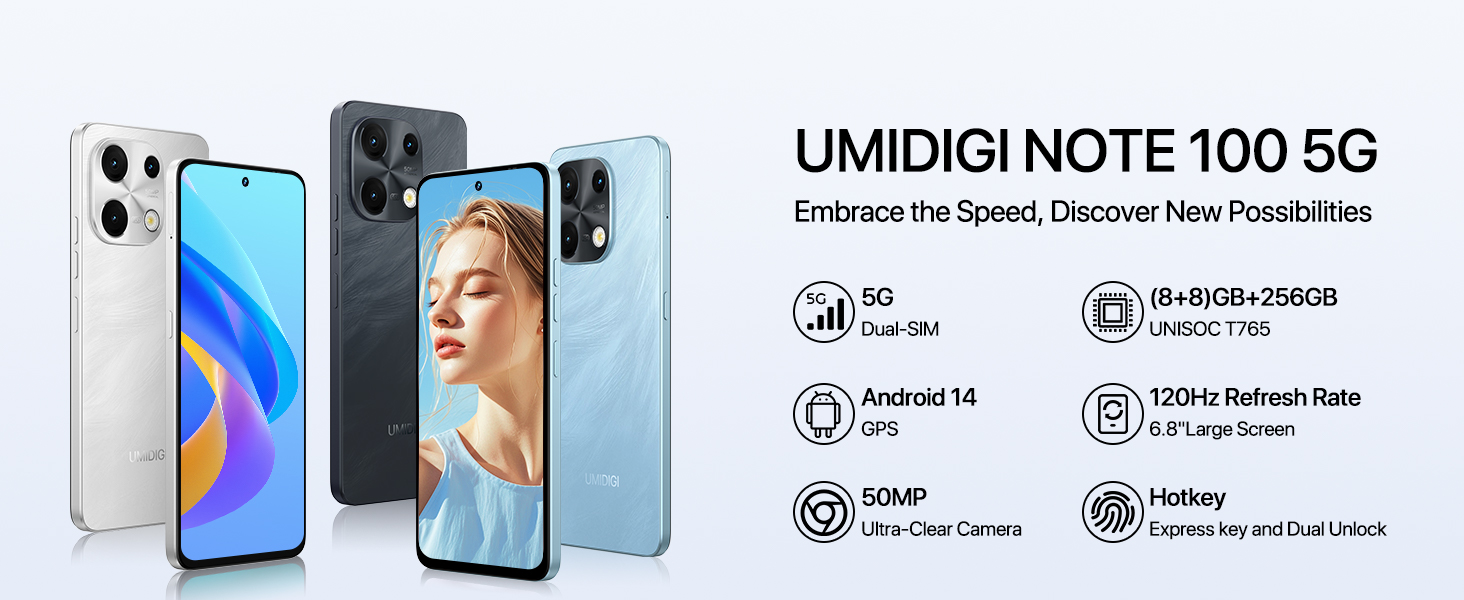 Amazon.com: UMIDIGI Note 100 5G Unlocked Cell Phone, 5G Dual SIM