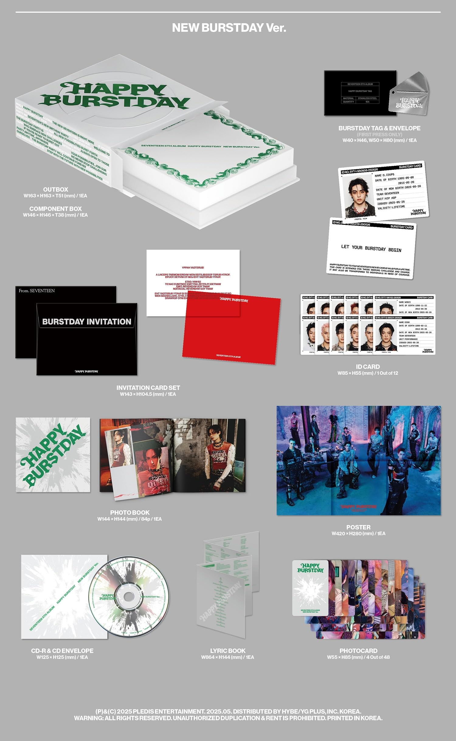 Amazon.com: SEVENTEEN Happy Burstday 5th Album (3 ver. SET) : Home