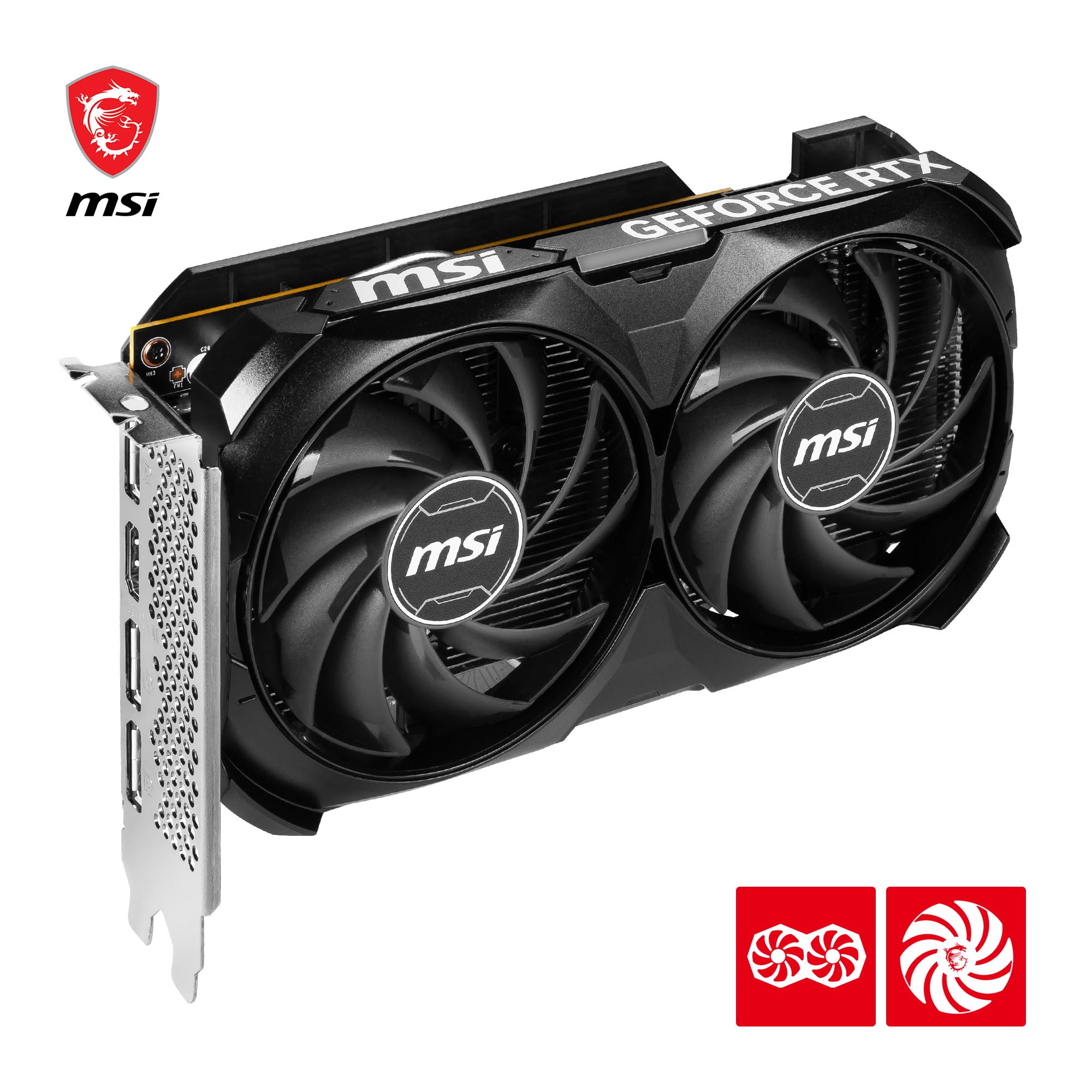 MSI GeForce RTX 4060 Ventus 2X Black 8G OC Graphics Card -NVIDIA