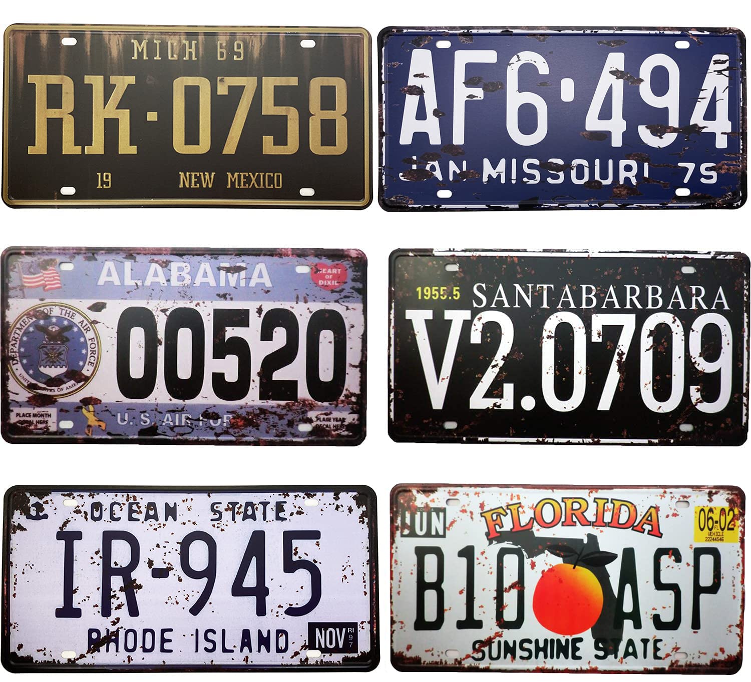 Amazon.co.jp: VIEAURA アメリカン ナンバープレート 【6枚セット