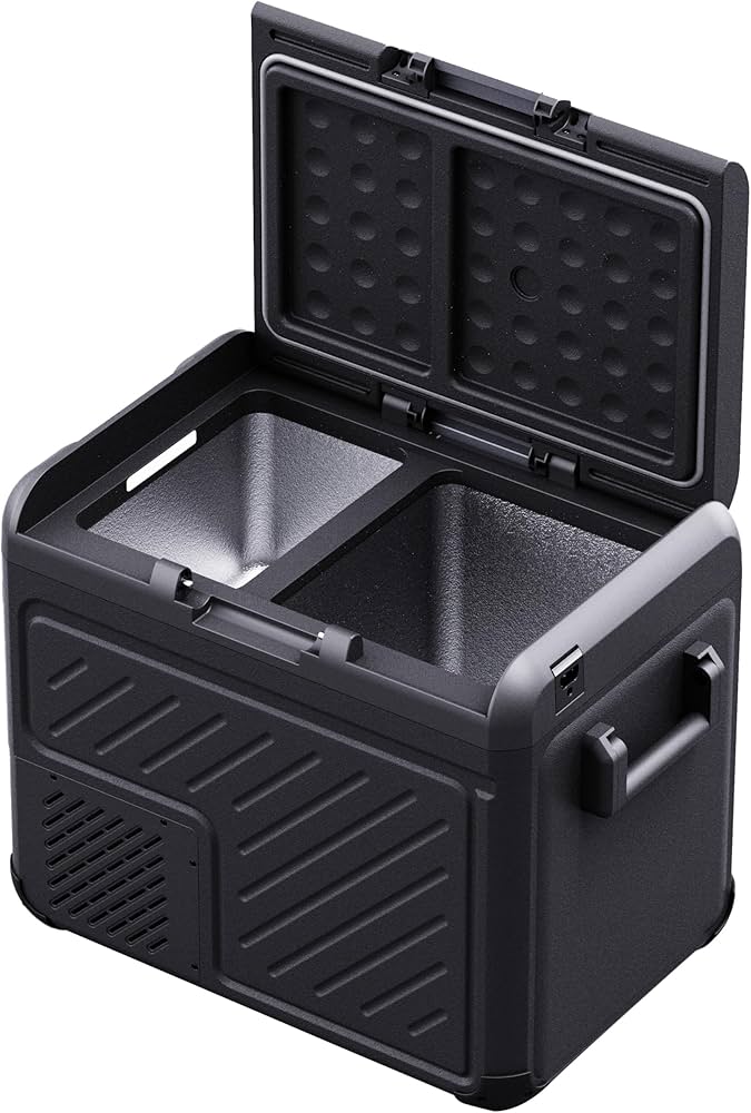 Amazon.co.jp: 車載冷蔵庫 46L -22℃~20℃ ポータブル冷蔵庫 2室独立