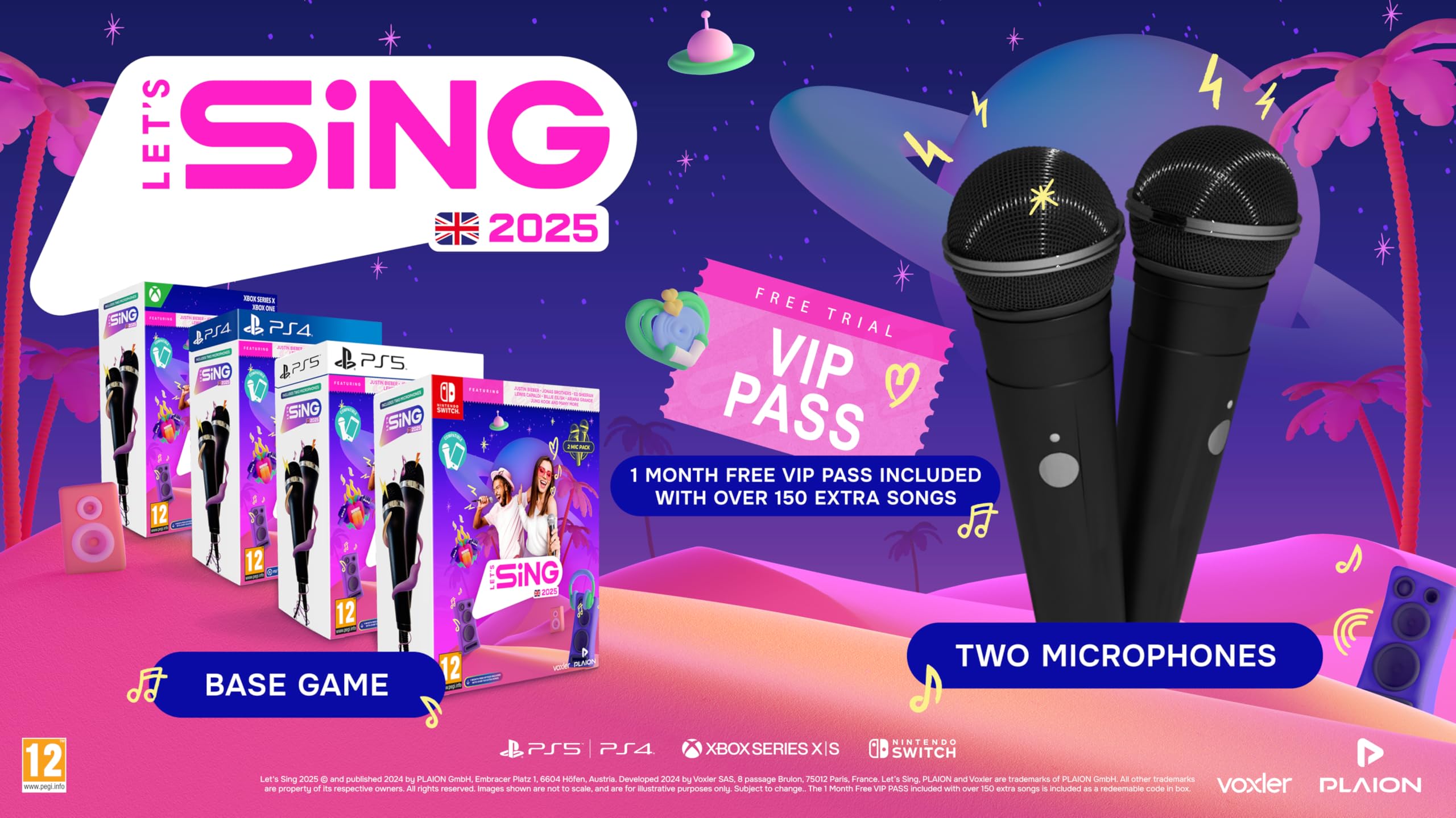 Let's Sing 2025 2 Mic Pack - UK Edition (Nintendo Switch) : Amazon