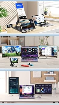 Amazon.co.jp: Kwumsy S6 15.6”モバイルモニター 2画面 トリプル