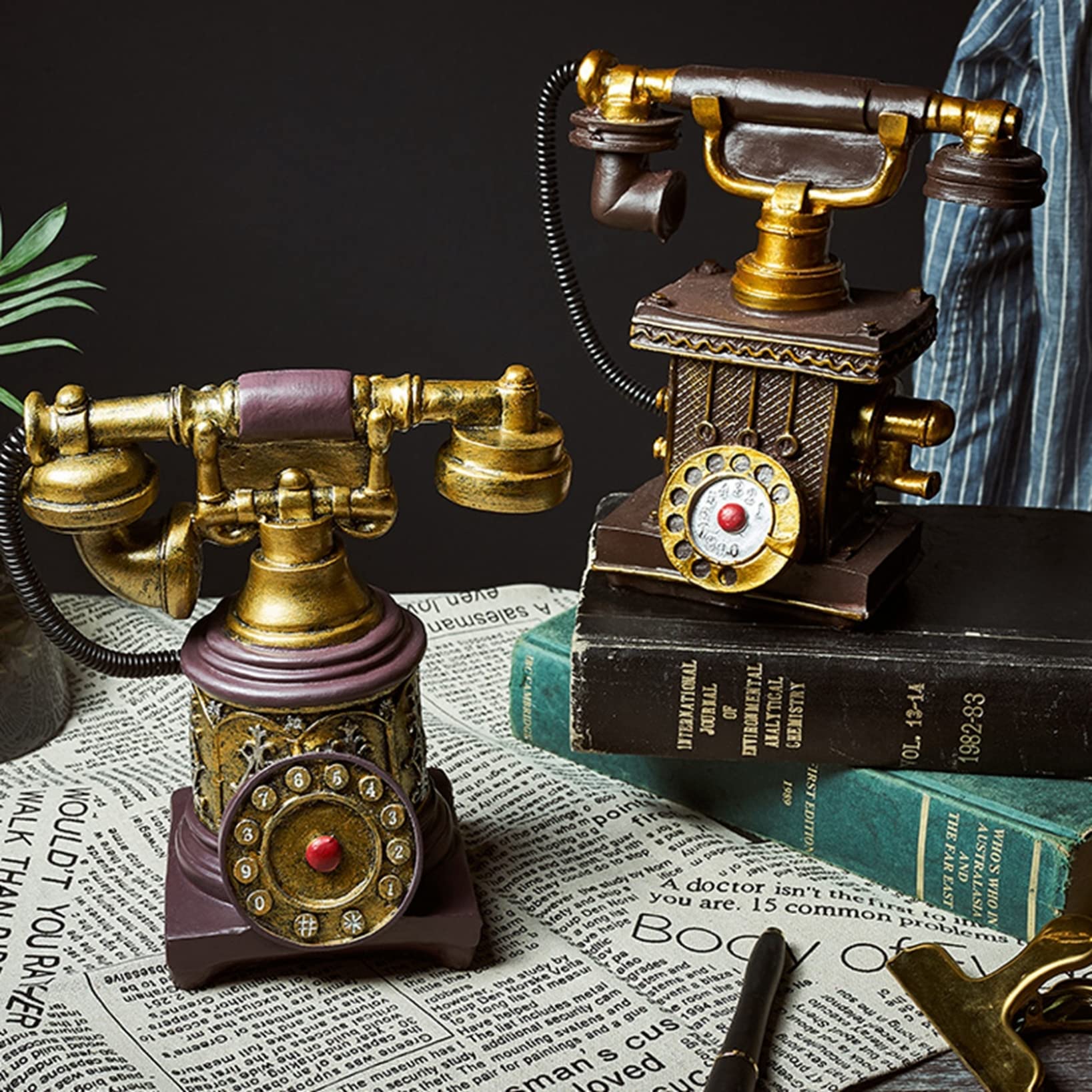 Amazon.co.jp: アンティーク 置物 ヴィンテージ オブジェ 古い電話