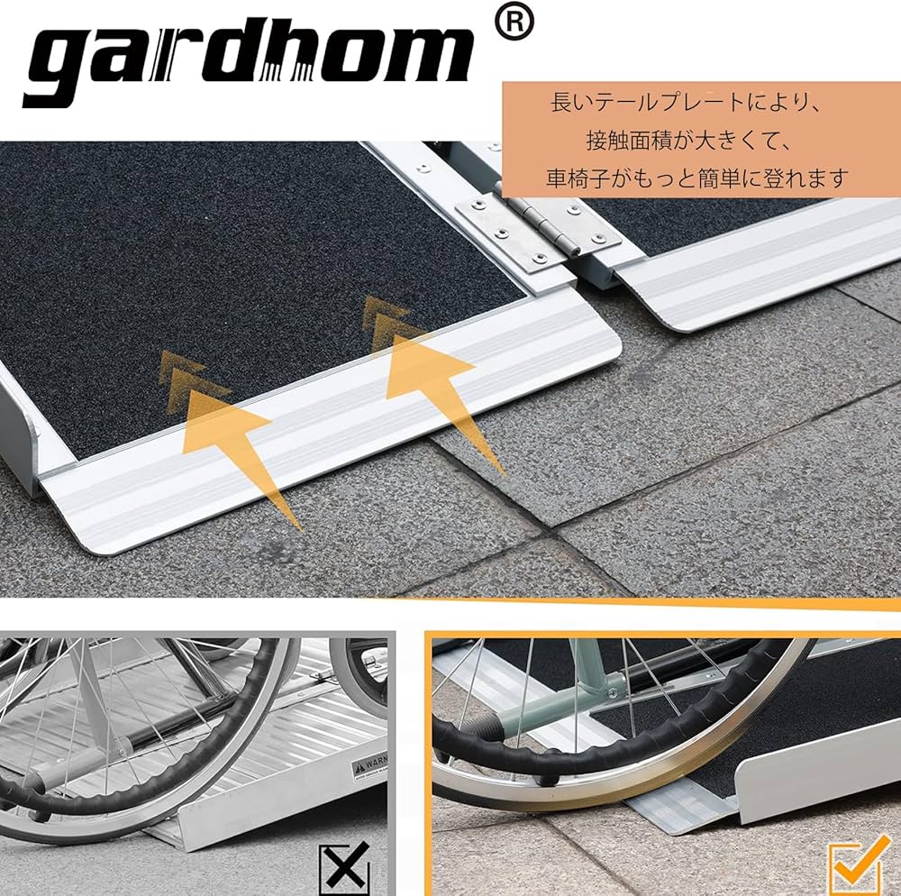 Amazon.co.jp: gardhom アルミスロープ サポート脚付き 長さ183CM 幅