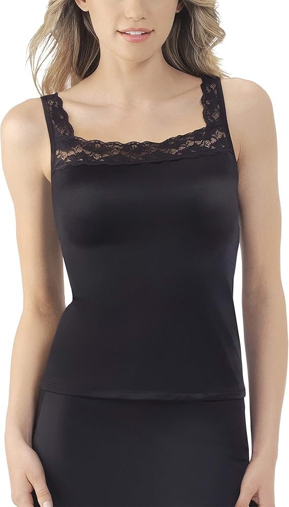 Vassarette Women's Microfiber Camisole 17072, Black Sable, Small