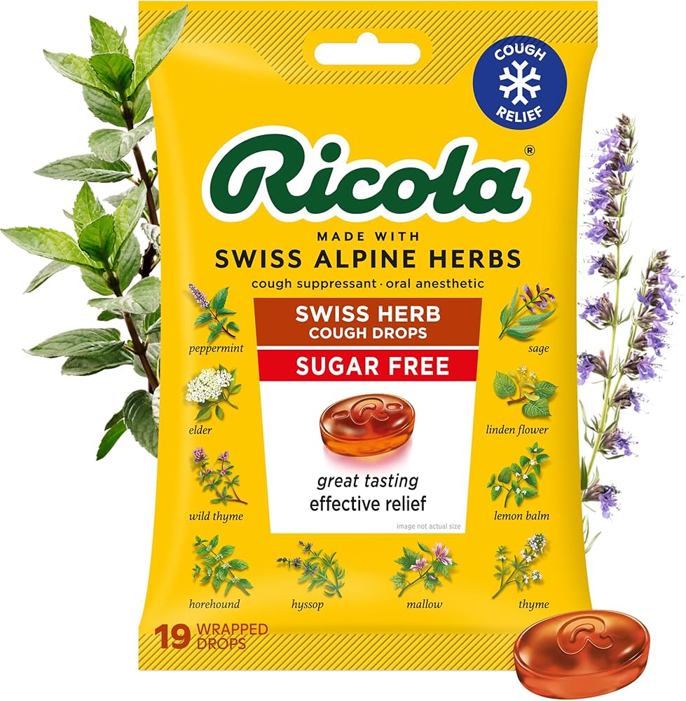 Amazon.com: Ricola Swiss Herb Sugar Free Cough Drops with Menthol