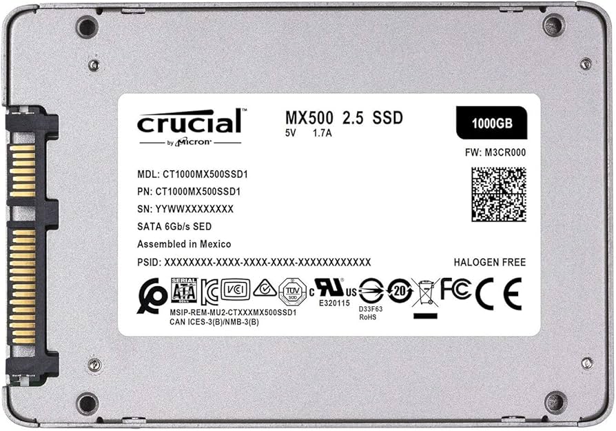 Crucial MX500 1TB SATA 6Gbps SSD interno de 2,5 polegadas | Amazon