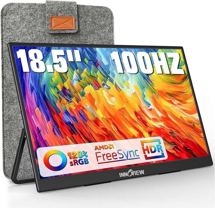 InnoView 18.5 inch 100HZ 120% sRGB, 1080P FHD IPS Portable Monitor