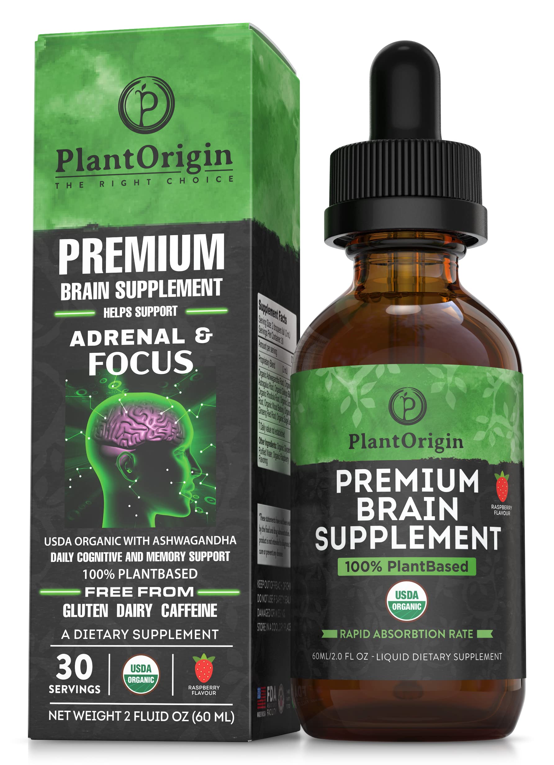 Amazon.com: PLANTORIGIN-USDA Organic Liquid Brain Supplement
