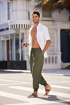Amazon.com: COOFANDY Men Hippie Harem Pants Baggy Linen Cotton