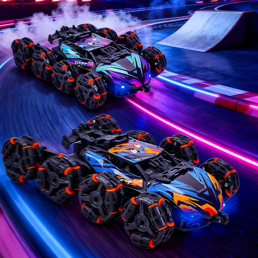 Amazon.com: NEXBOX Cool 8 Wheels Hand Controlled RC Stunt Car Toys