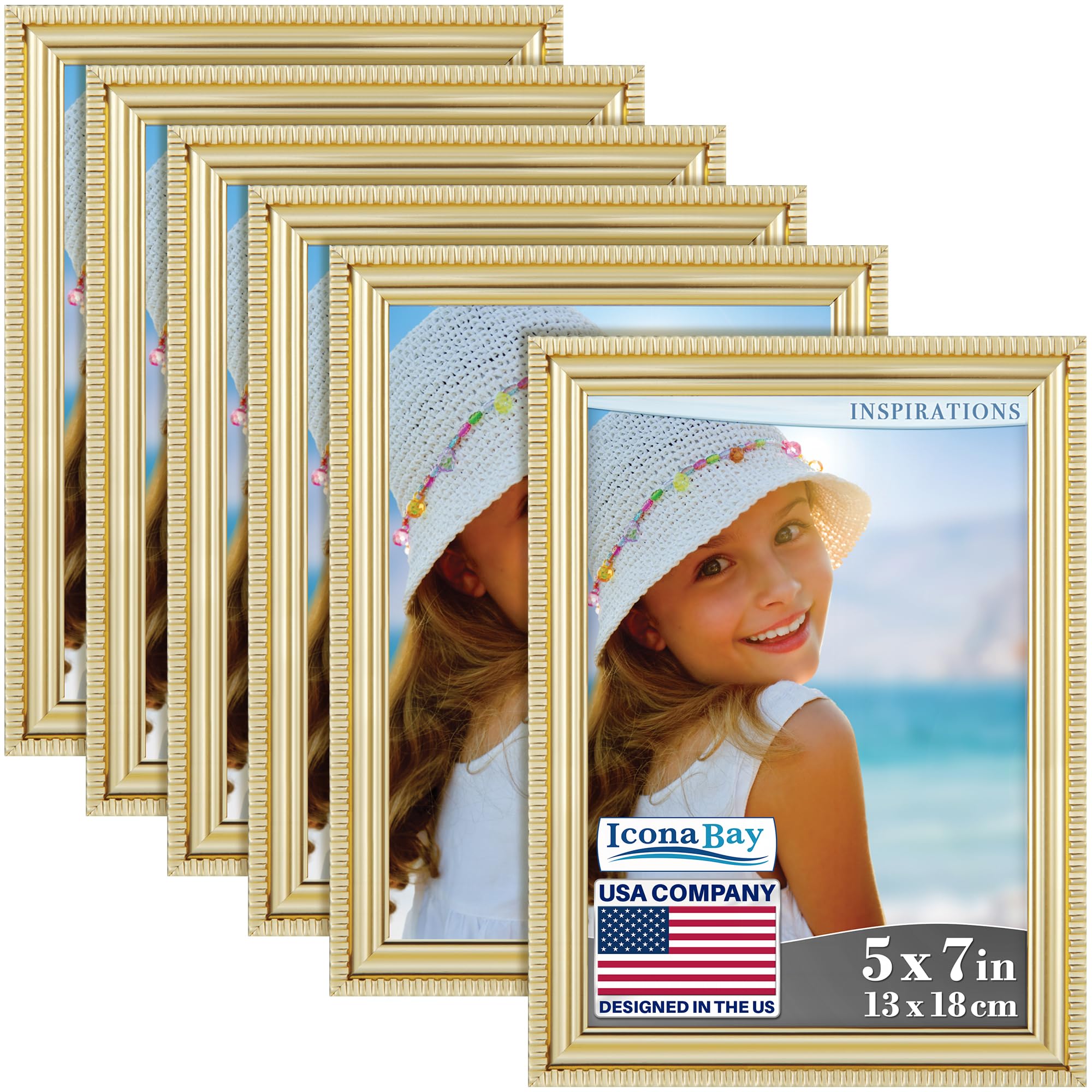 Amazon.com - Icona Bay 5x7 Picture Frames (Gold, 6 Pack