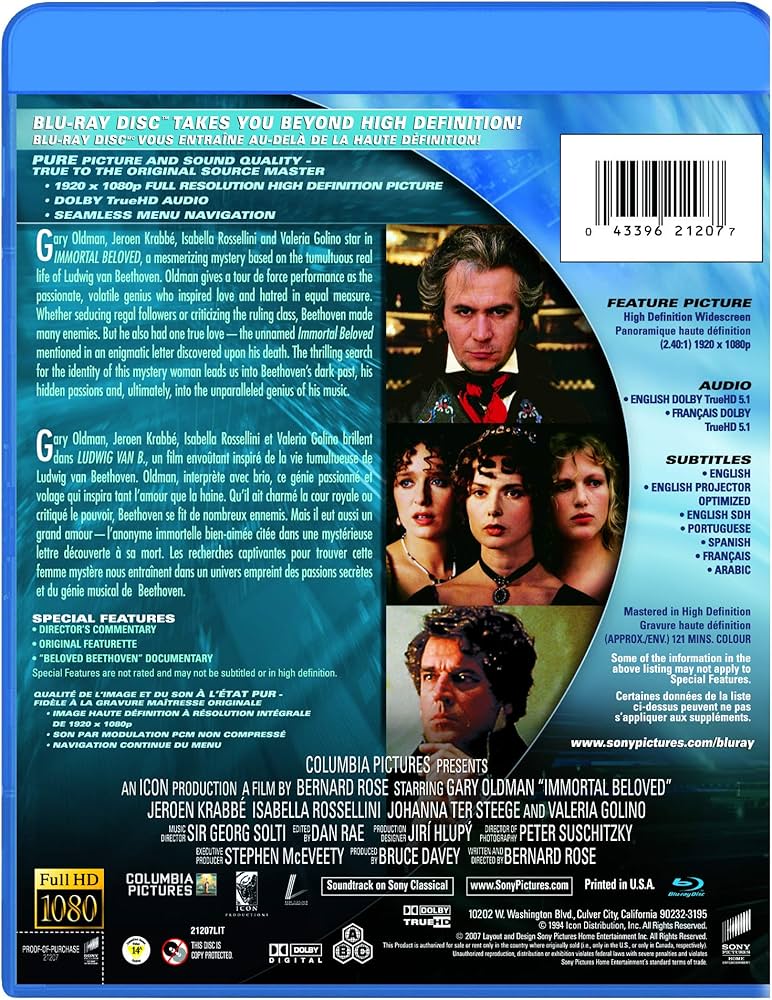 Amazon.com: Immortal Beloved [Region A] [Blu-ray] : Movies & TV