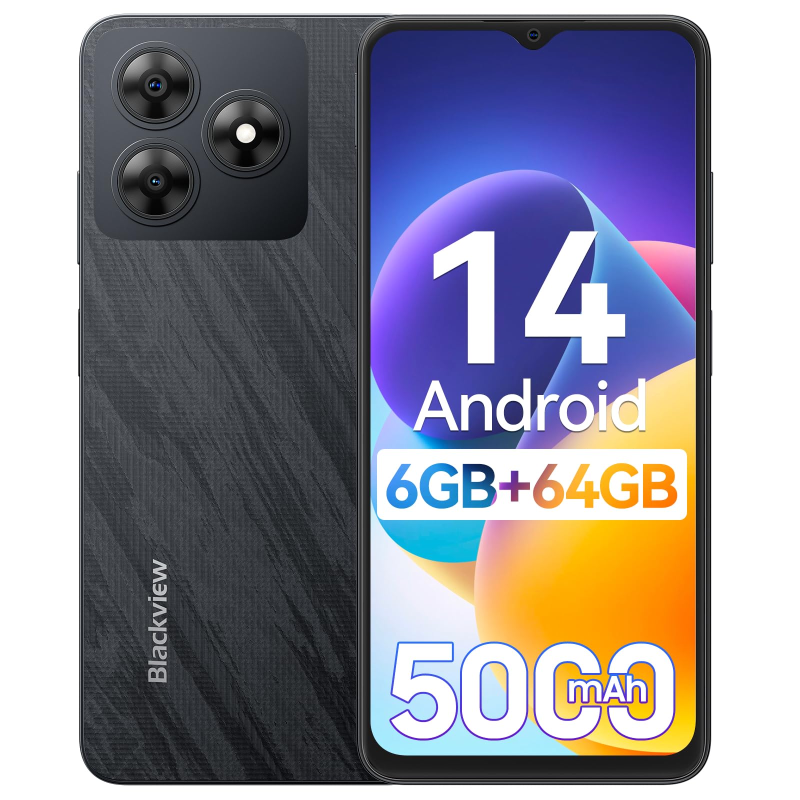 Blackview WAVE 8C Mobile Phones, 6GB+64GB/2TB Octa Core, Android