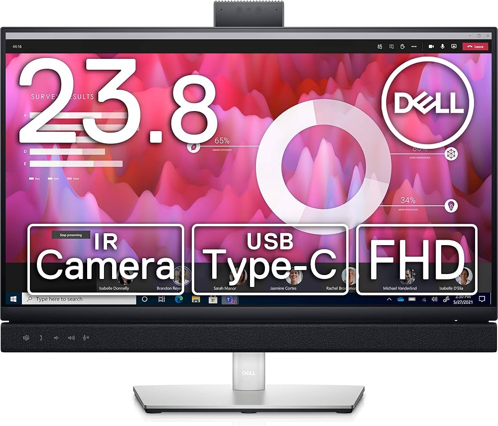 Amazon.co.jp: Dell C2422HE 23.8インチ ビデオ会議 モニター