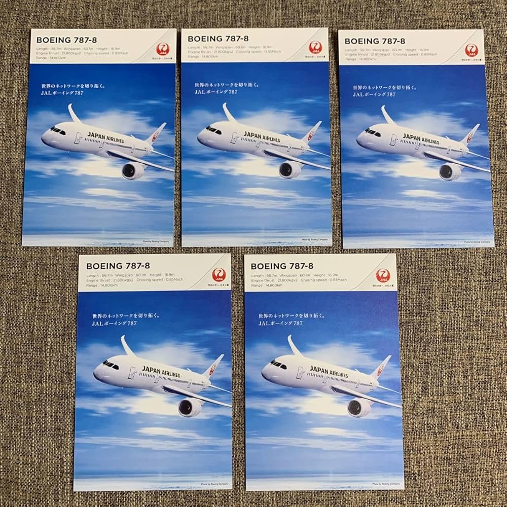 Amazon | JAL 日本航空 飛行機 ポストカード BOEING 787-8 ボーイング
