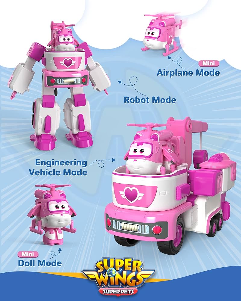 Amazon.com: Super Wings - 7' Dizzy's Rescue Tow with 2' Pink