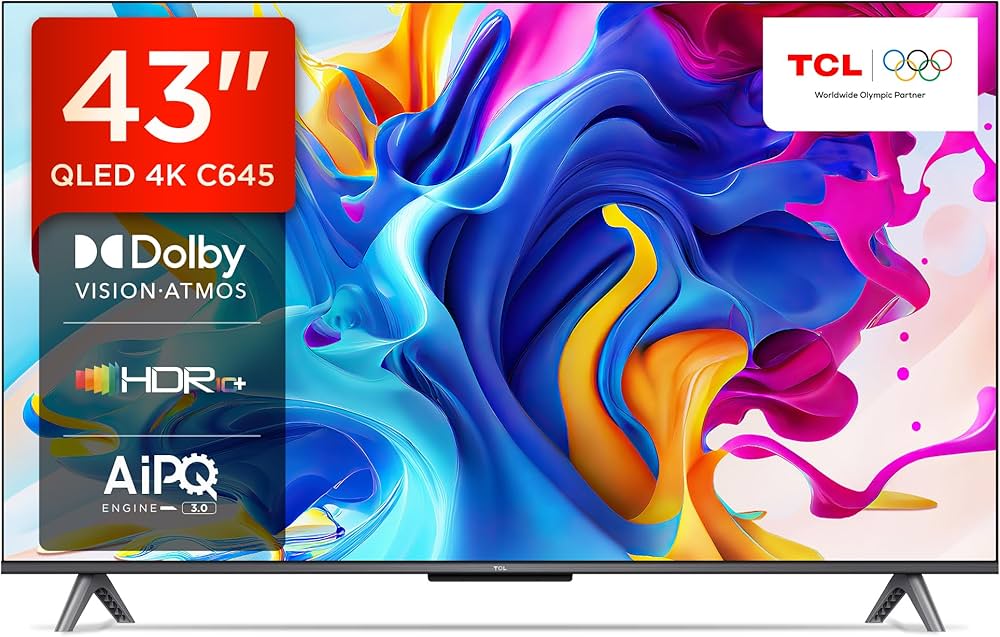 TCL 108 cm (43 inches) 4K Ultra HD Smart QLED Google TV 43C645