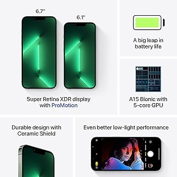 Amazon.com: Apple iPhone 13 Pro, 128GB, Alpine Green for Verizon