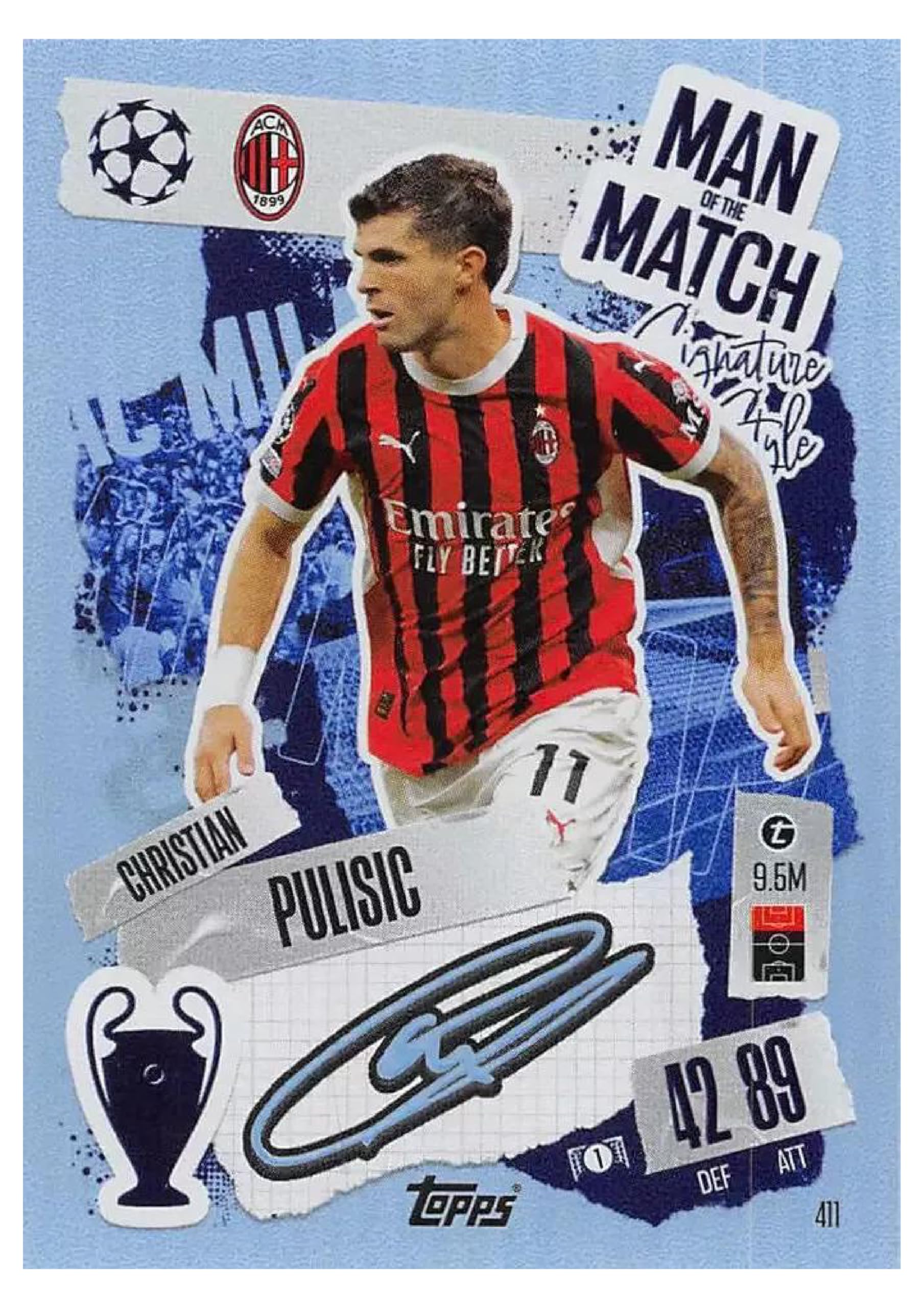 Match Attax Christian Pulisic Man of The Match 2024 2025 Trading