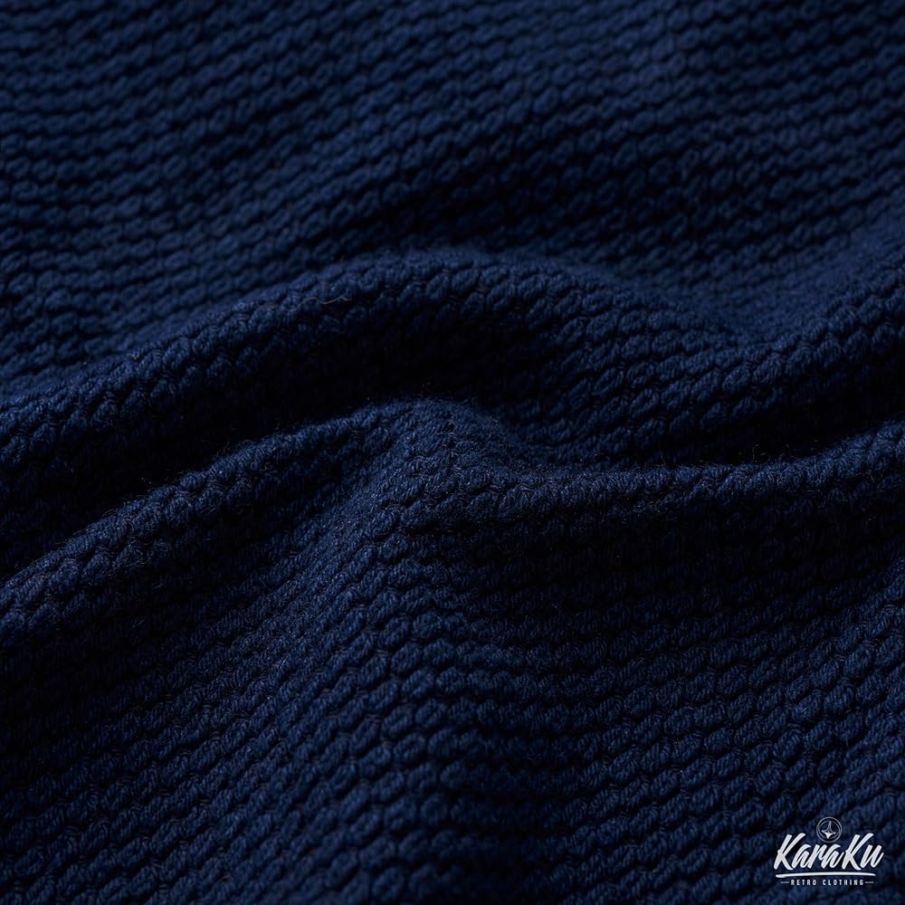 Amazon | [karaku] 裏バンダナ柄 植物藍染刺し子半纏 インディゴブルー