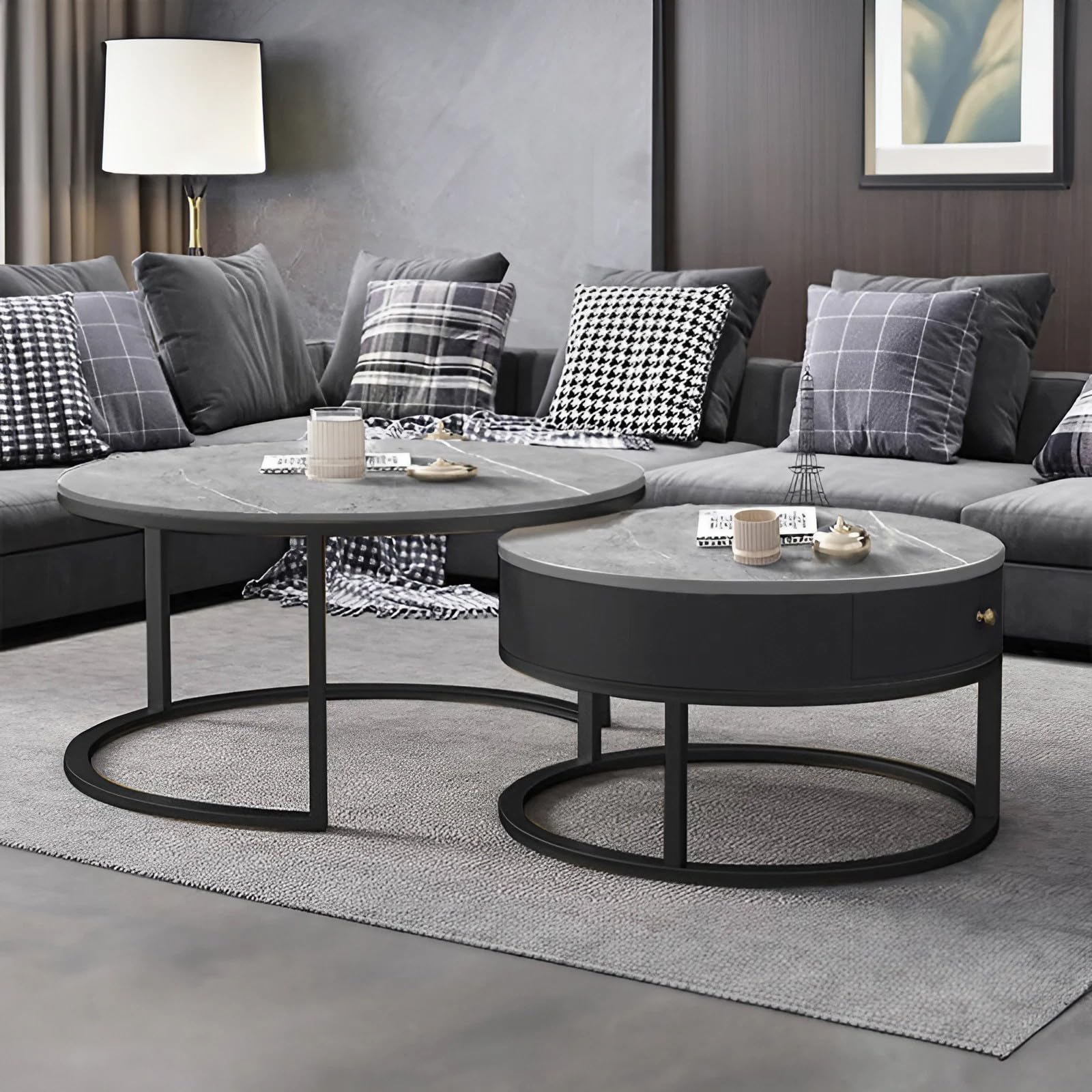 Amazon.co.jp: MUTUKI リビングテーブル ローテーブル センター