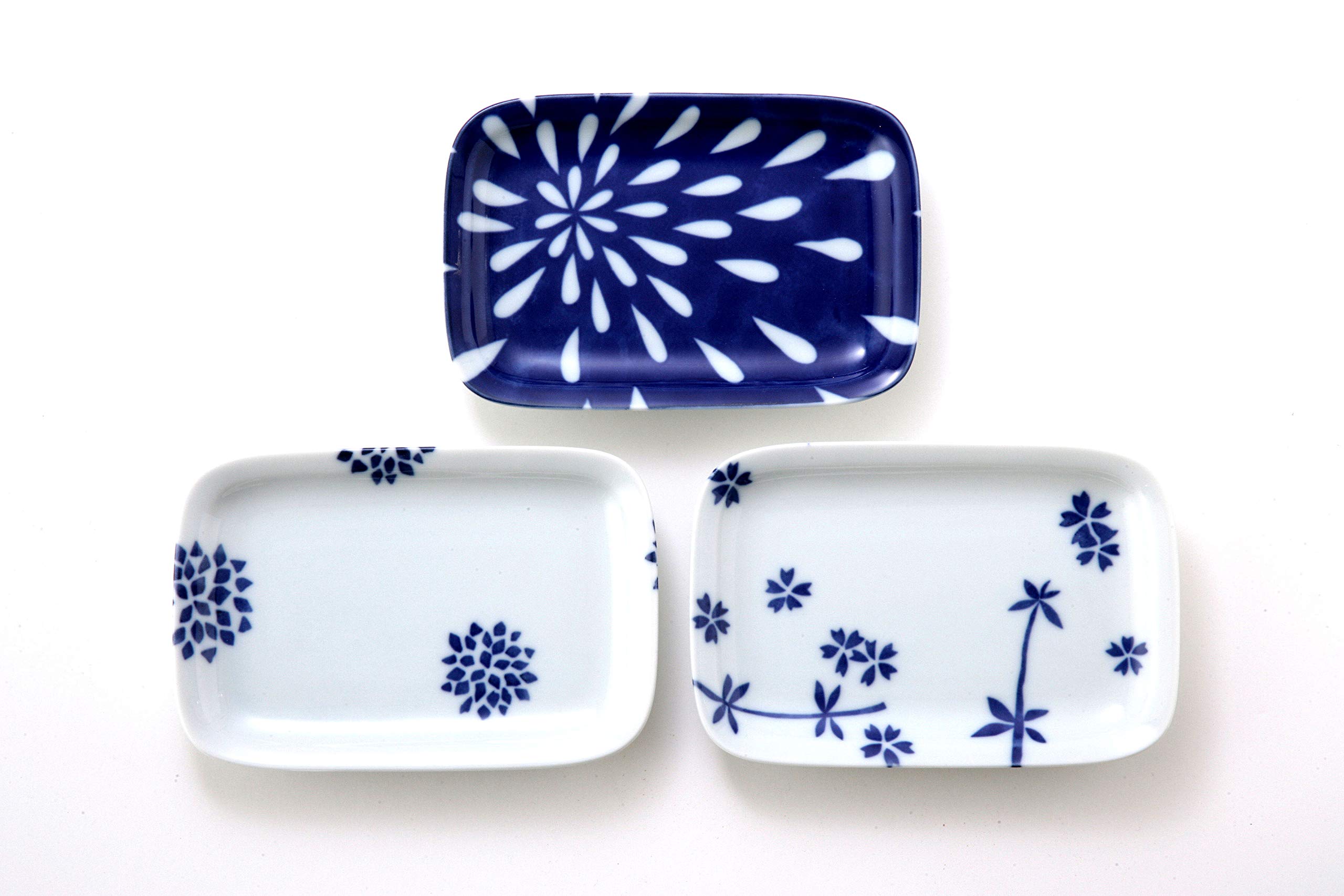 Amazon｜明和窯金陶苑 江戸小粋 長角皿 (3柄組)｜小皿 オンライン通販