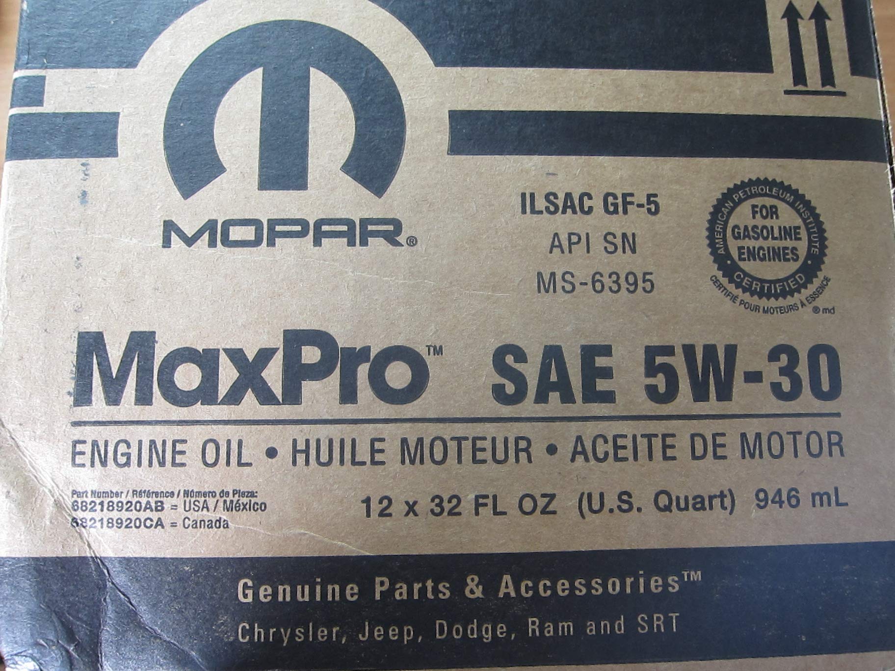Amazon | Mopar クライスラー ダッジ ジープラム SAE 5W-30 Maxpro