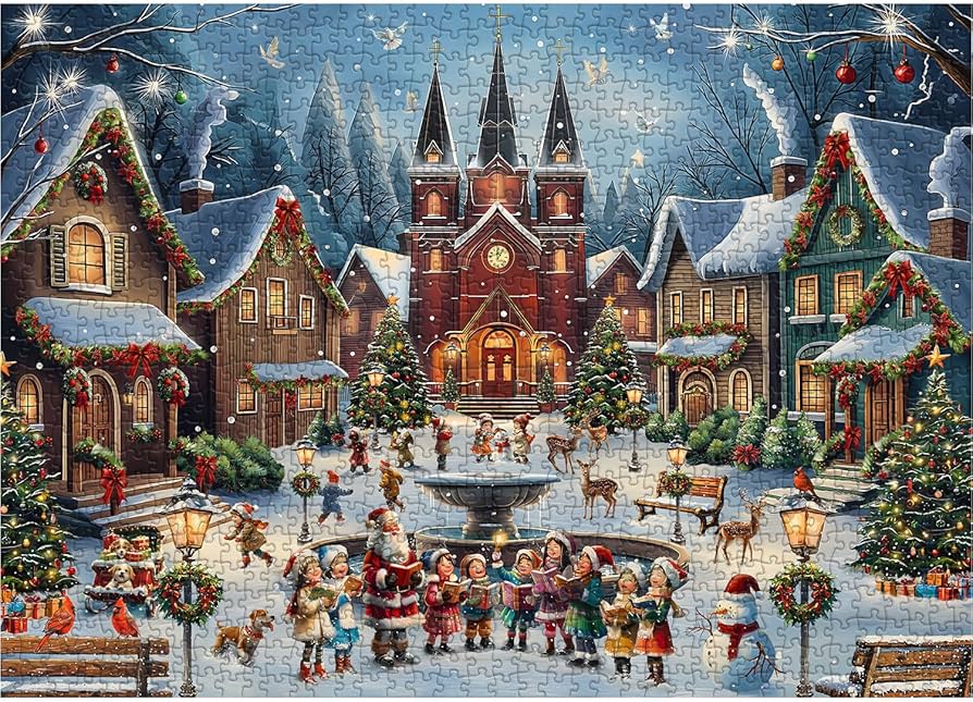 Amazon | PICKFORU クリスマスパズル 大人用 1000ピース ヴィンテージ