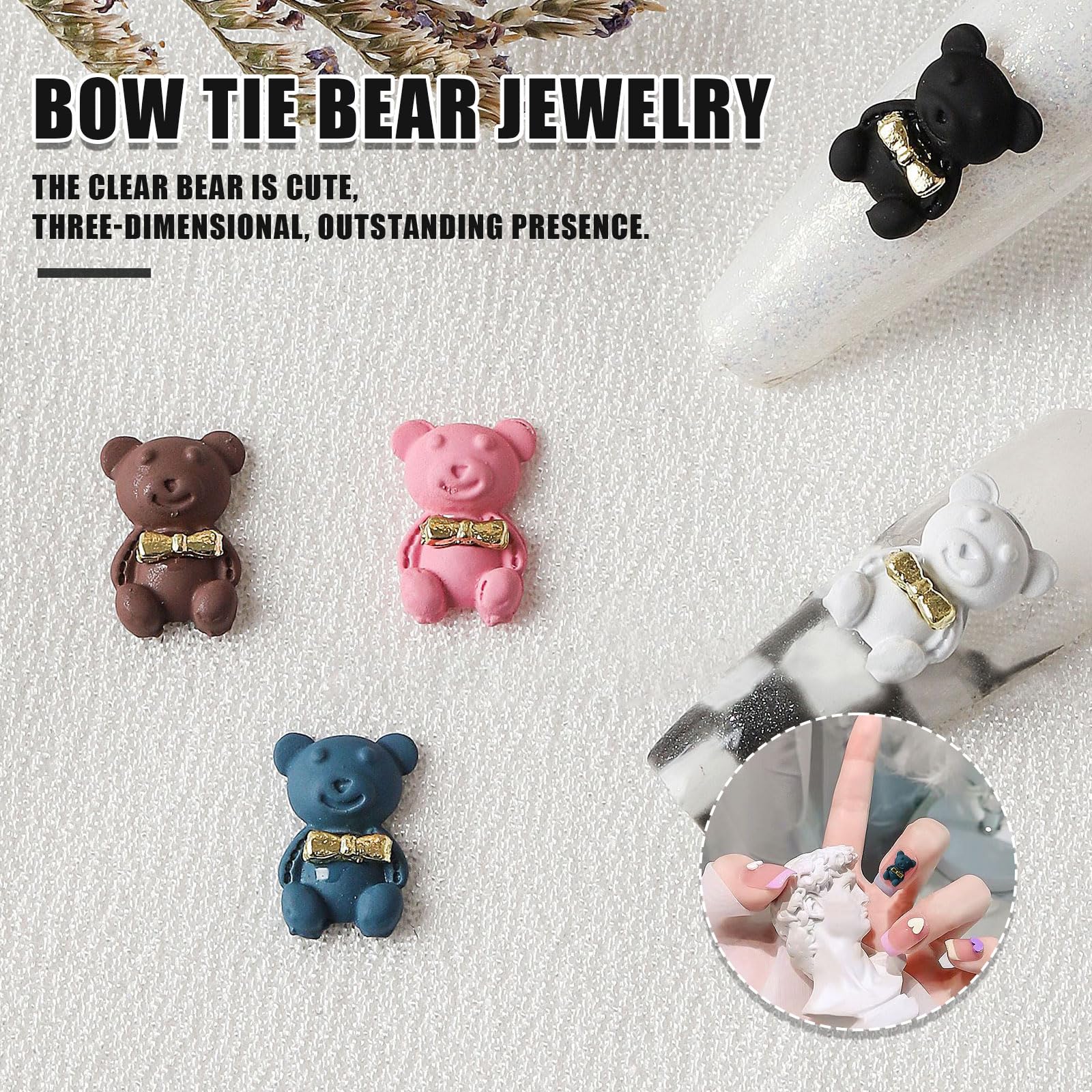 Amazon.co.jp: TUUWAI ネイルパーツ くま 20個セット クマ ネイル