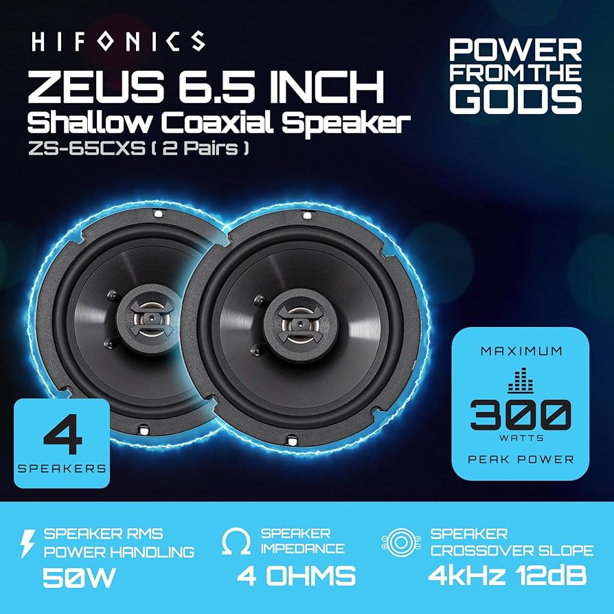 Amazon.com: Hifonics 2 Pack Zeus ZS65CXS 6.5 Inch 3-Way Shallow