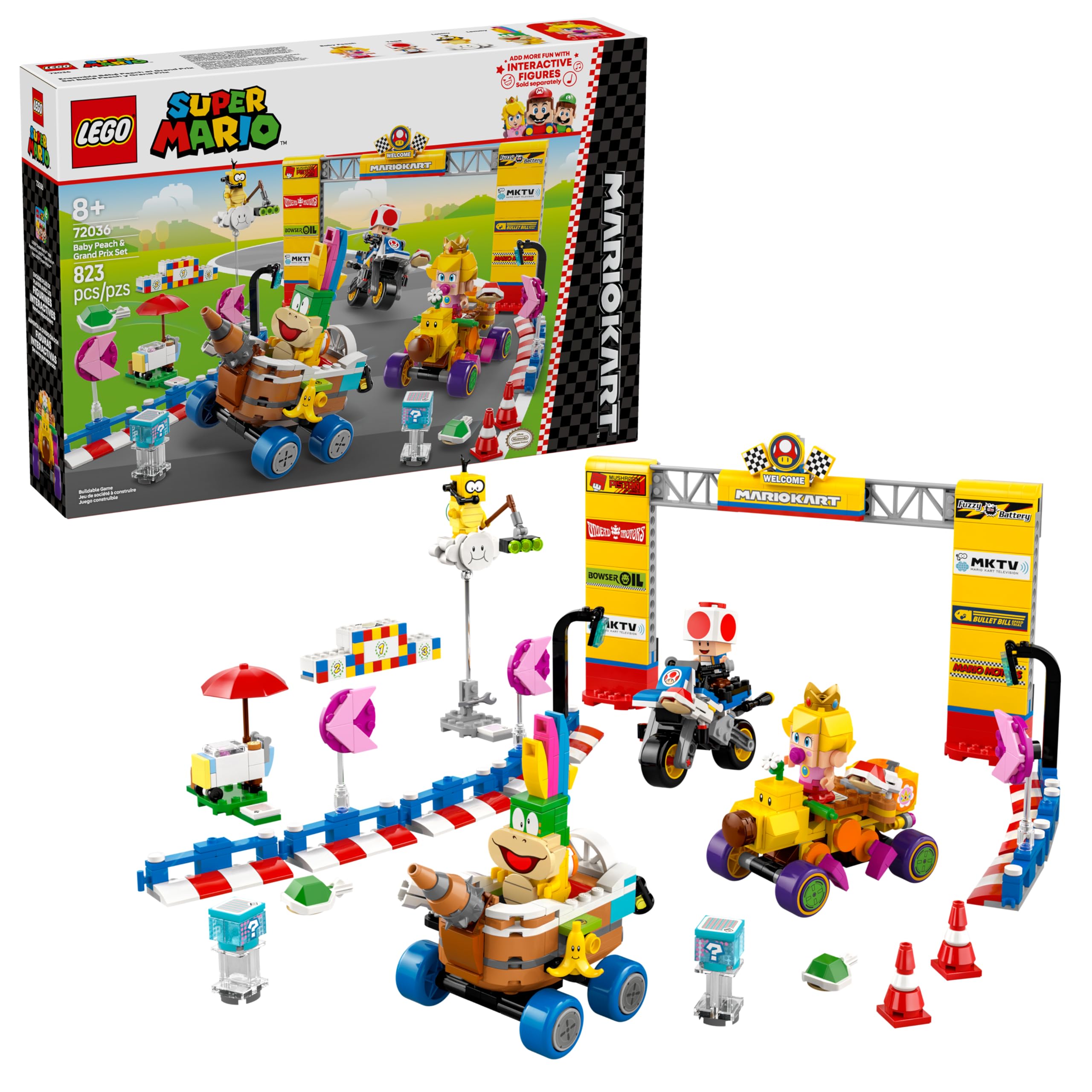 LEGO Super Mario: Mario Kart Baby Peach & Grand Prix Set Home