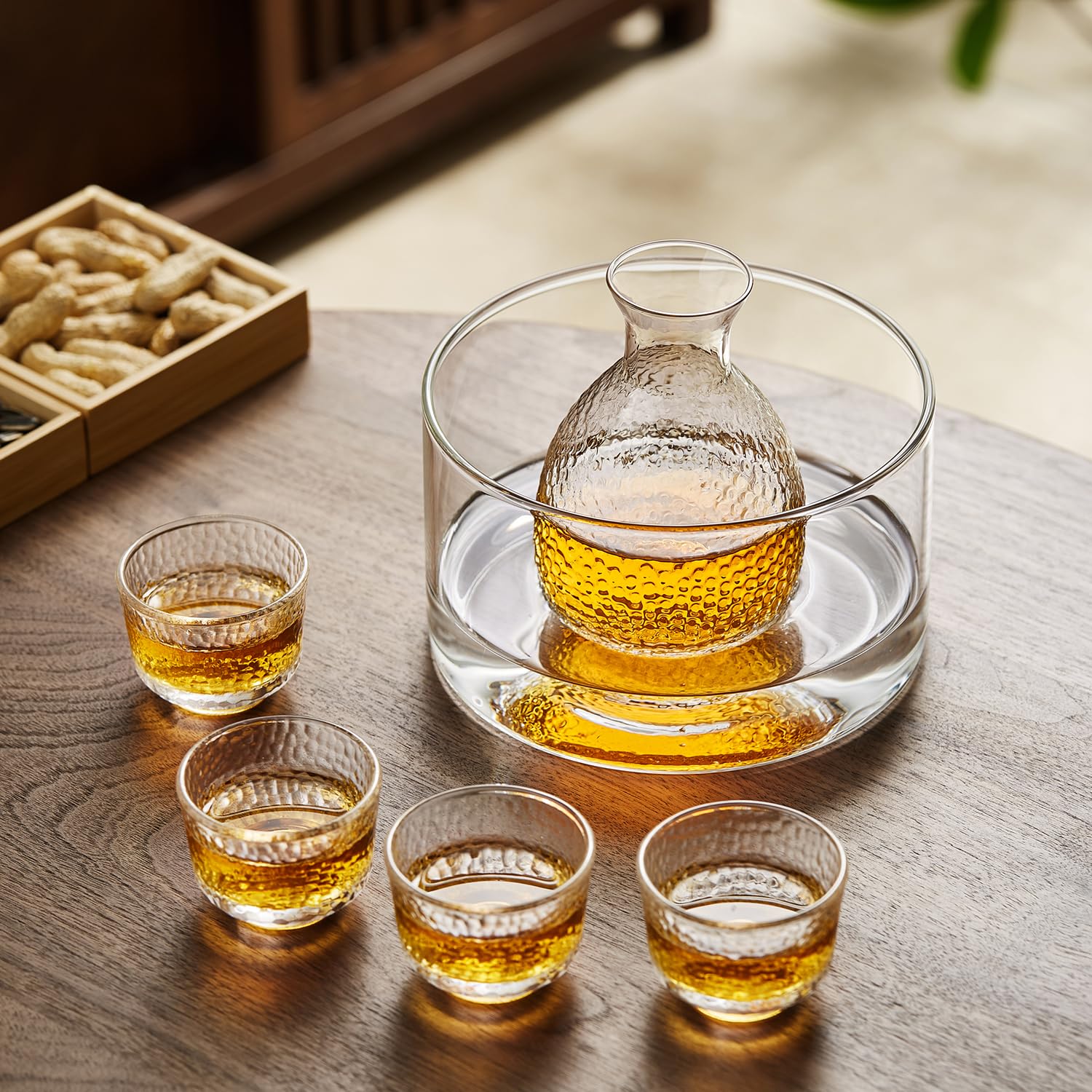 Amazon.co.jp: ポカロティー 徳利 御猪口 セット 耐熱ガラス製 冷酒器