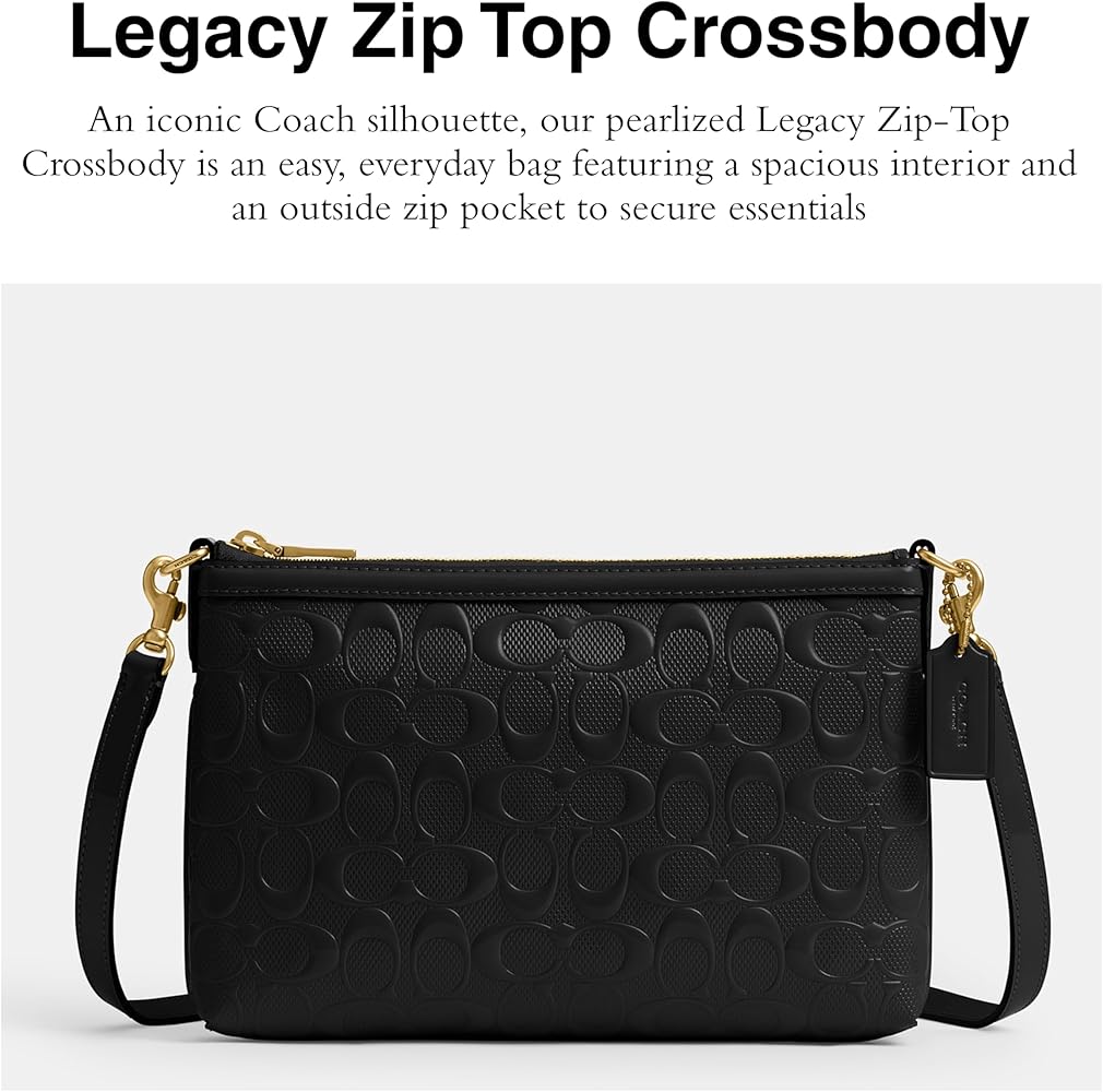 COACH Women's Legacy Zip Top Crossbody Bag In Signature Leather