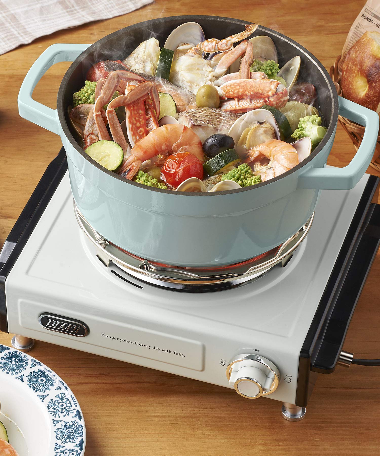 Amazon | 【Toffy/トフィー】 卓上電気こんろ K-SV1 (アッシュホワイト