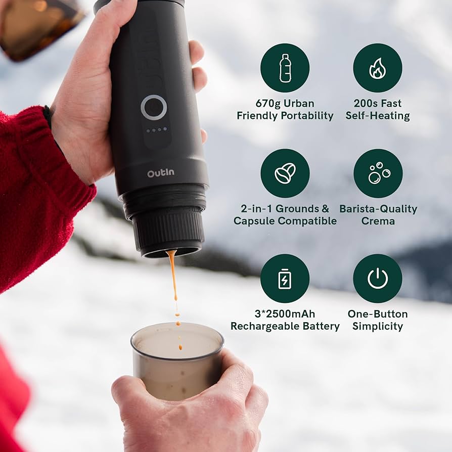 Amazon.com: OutIn Nano Portable Electric Espresso Machine, Travel