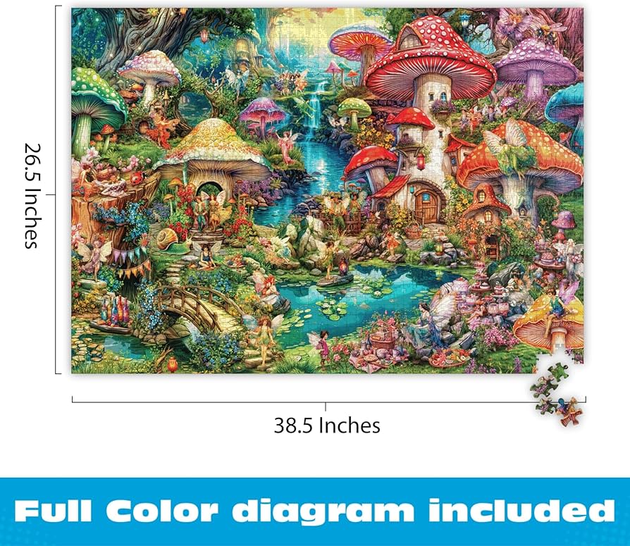 Amazon.com: Buffalo Games - Merry Mushroom Village Picnic by Aimee