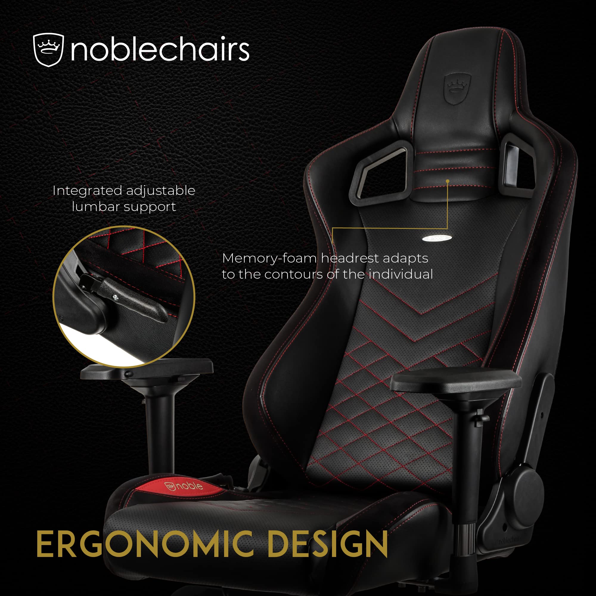 Amazon.co.jp: noblechairs Epic – ブラック/レッド – ゲームチェア
