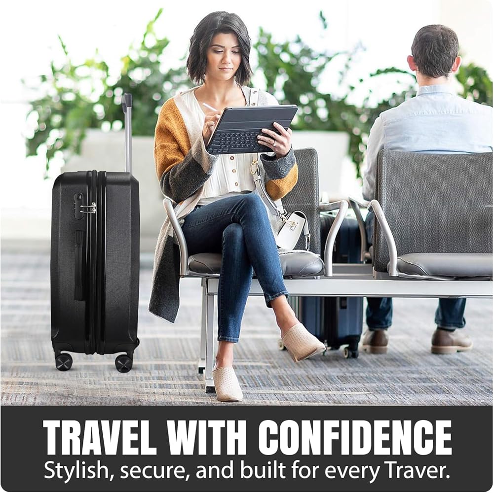 Amazon.com: IZOD Zane 3 Piece Expandable Hardside Luggage Set