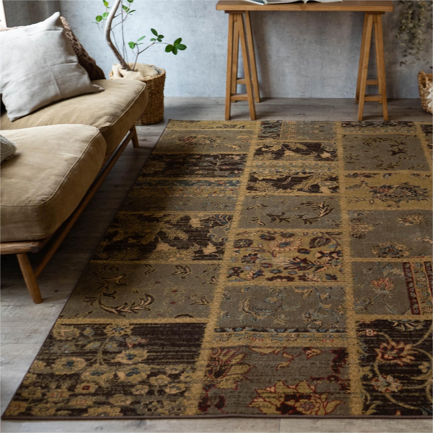 Amazon | サヤンサヤン アンティーク ラグ カーペット オールド