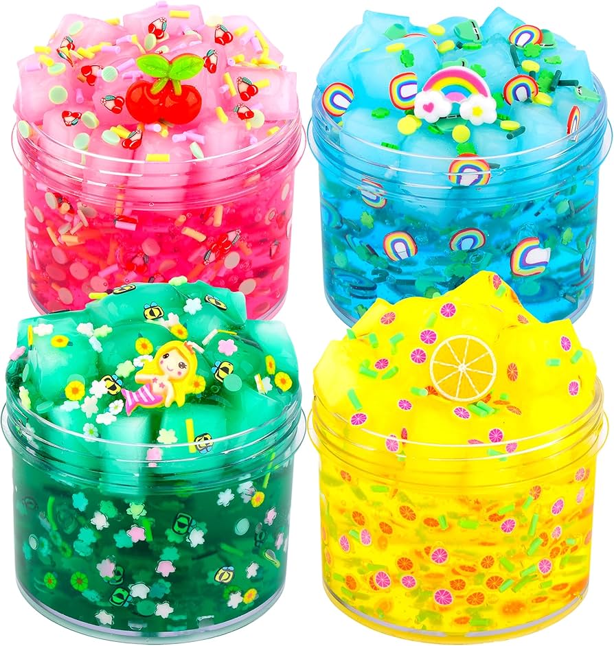 Amazon.co.jp: スライムキット - 4個パック ゼリーキューブ クリア