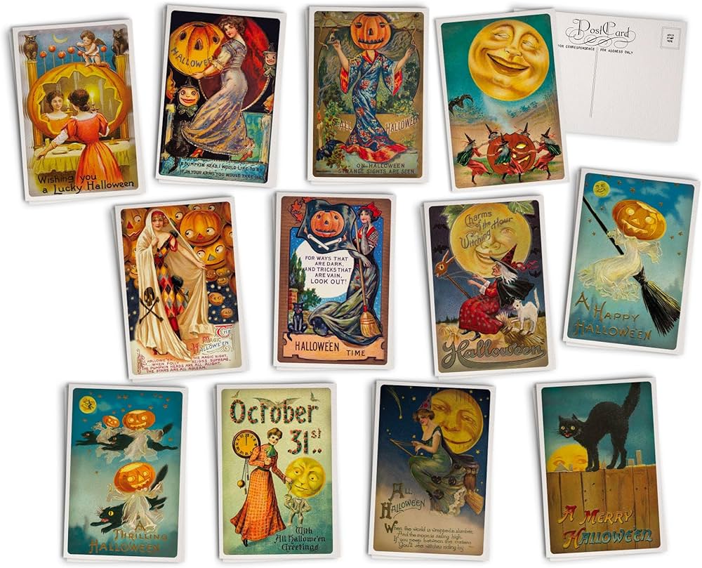 Amazon | Hill Valley Greetings アンティークハロウィンポストカード