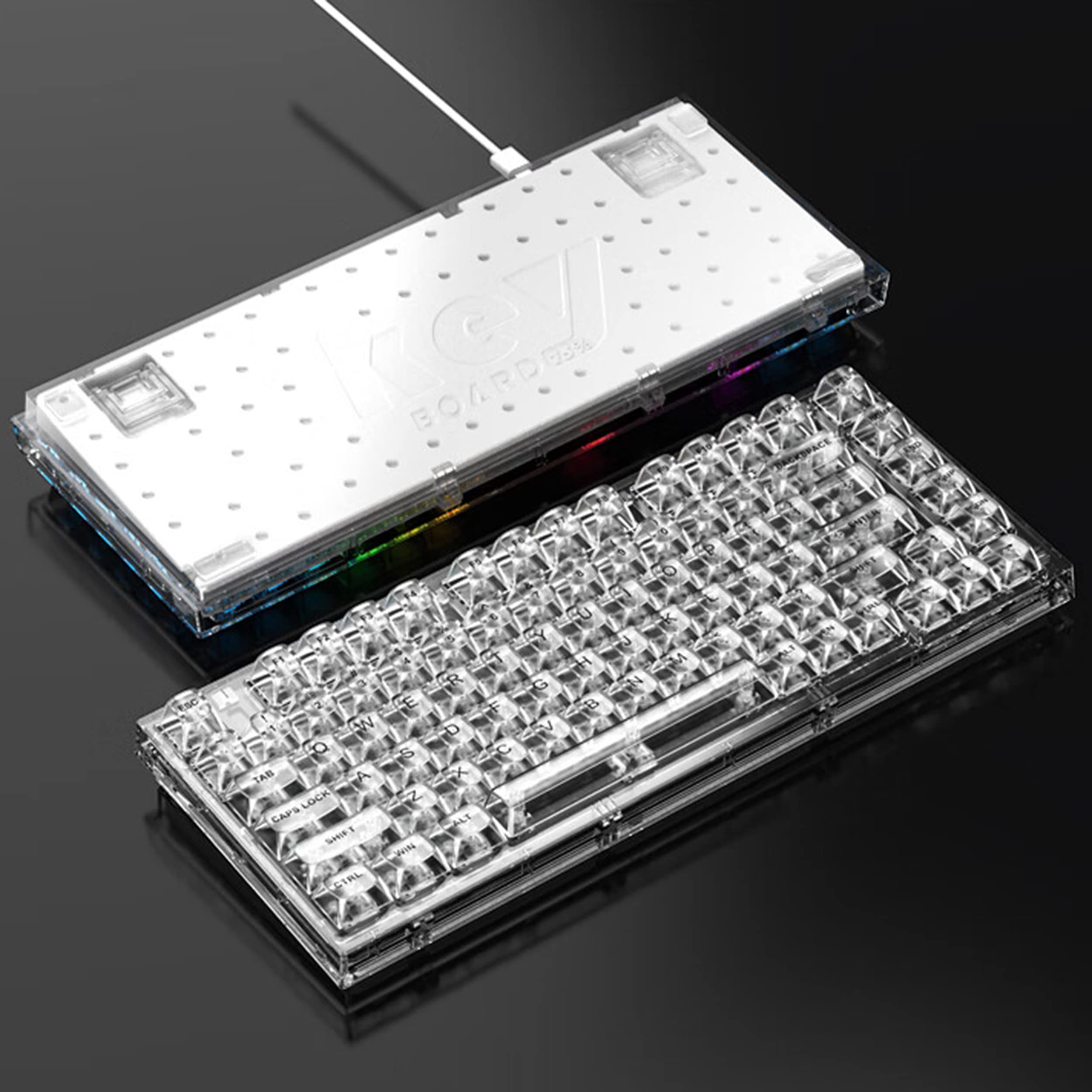 Amazon | ZDawnn 80%透明メカニカルゲーミングキーボード ホット