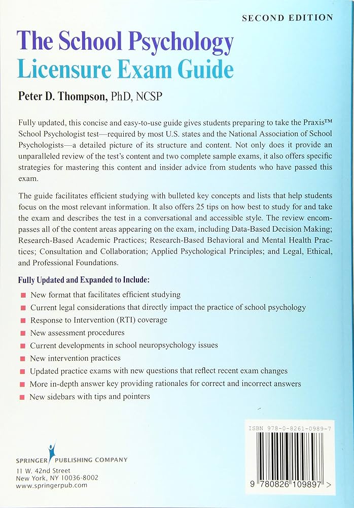 Amazon.com: The School Psychology Licensure Exam Guide, Second