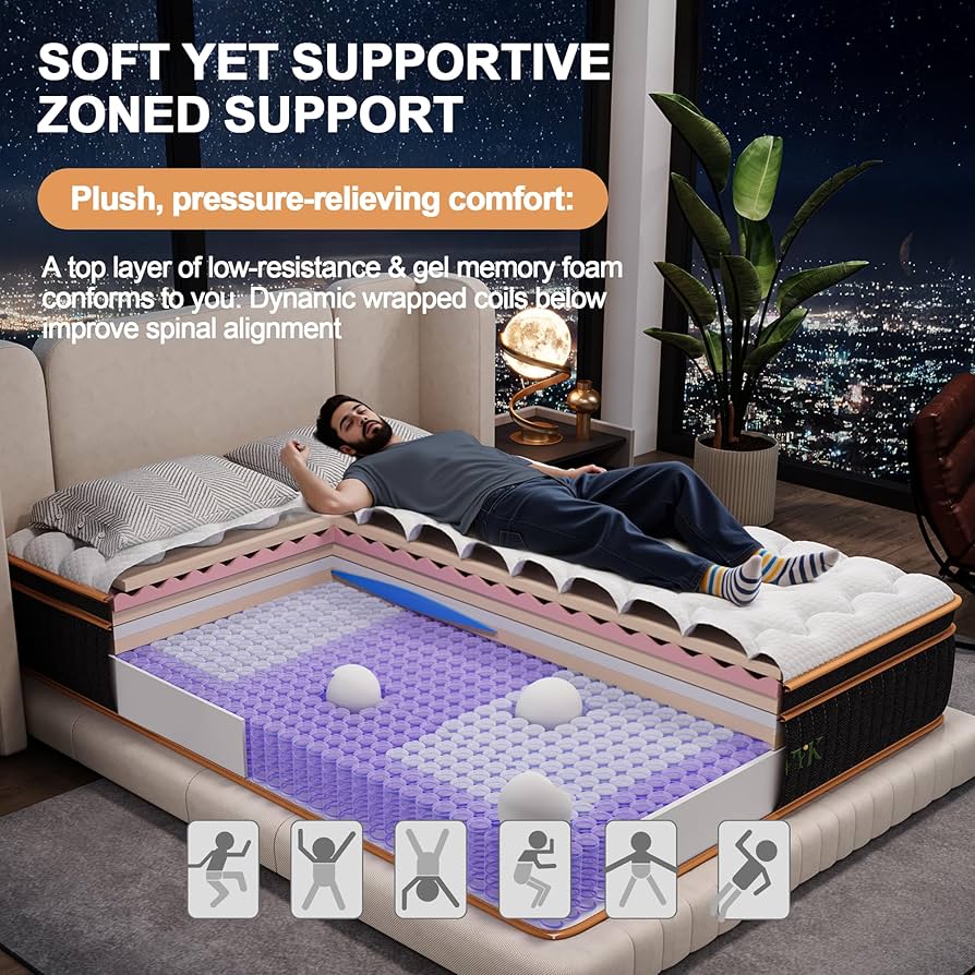 Amazon.com: Ovwyk Queen Mattress 10 Inch, Hybrid Mattress Queen