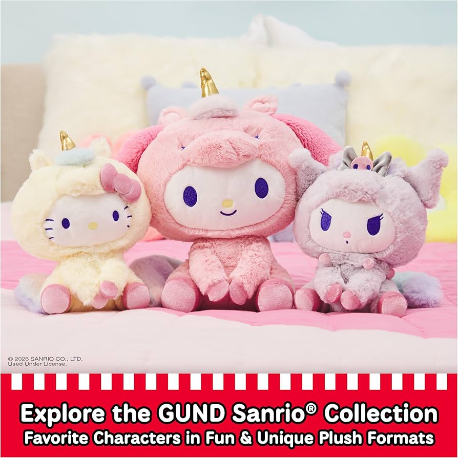 GUND Sanrio Hello Kitty Kuromi Plush, Premium Stuffed Animal for