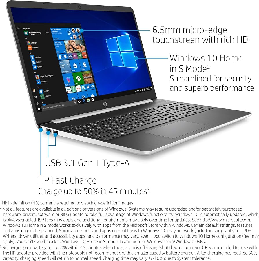 Amazon.com: HP 15-Inch HD Touchscreen Laptop, 10th Gen Intel Core
