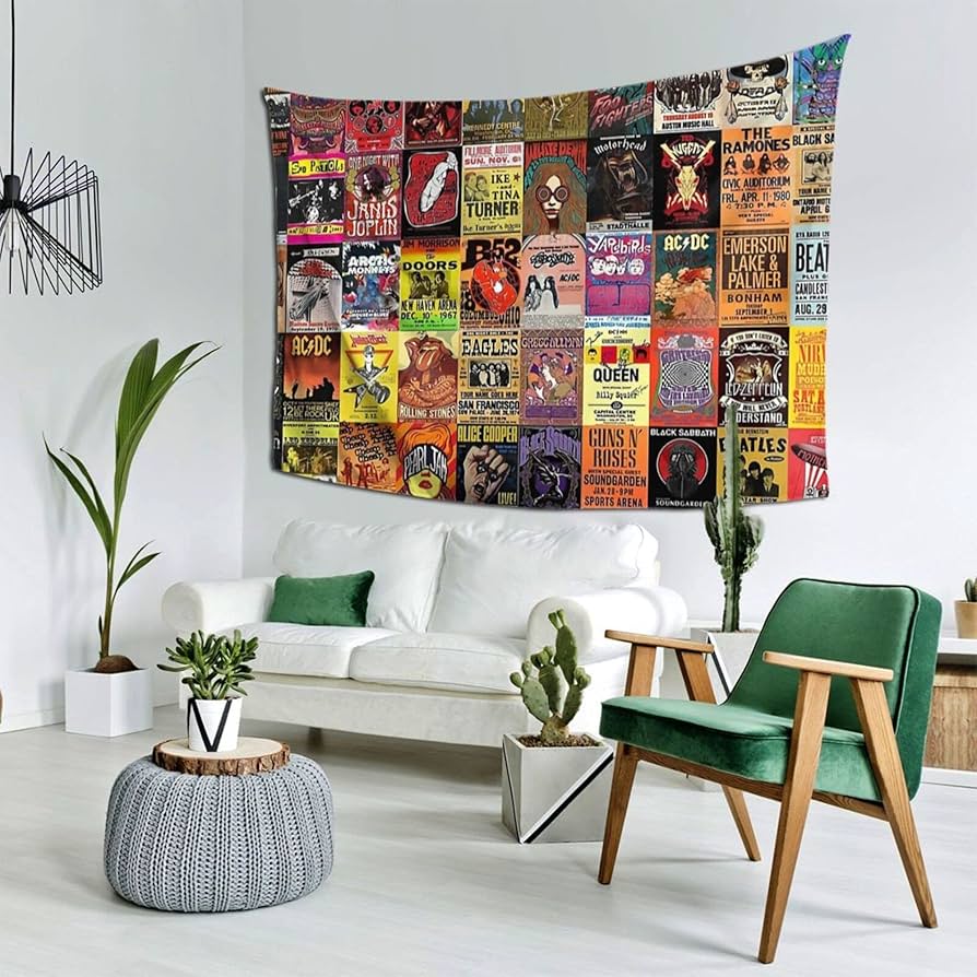 Amazon.co.jp: ブティックタペストリーロックバンドポスターウォール